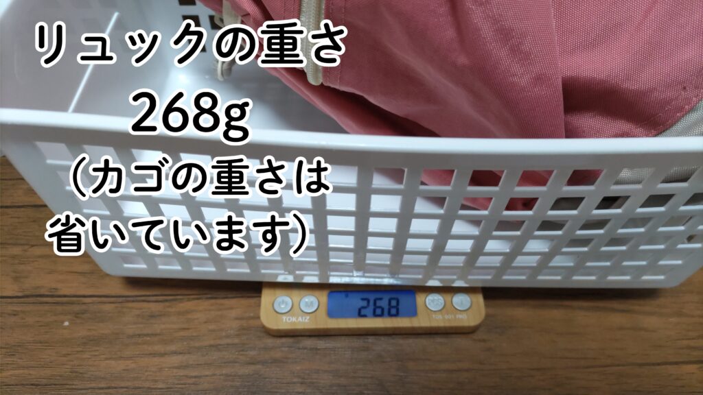10.5Lリュックの重さ