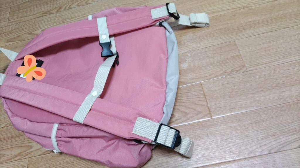 肩ベルトを巻いた